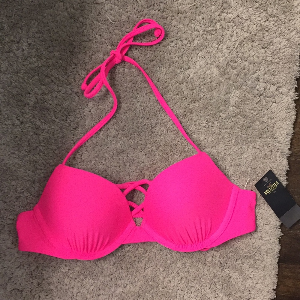 COPY - BNWT Hollister Hot PINk Swim Top